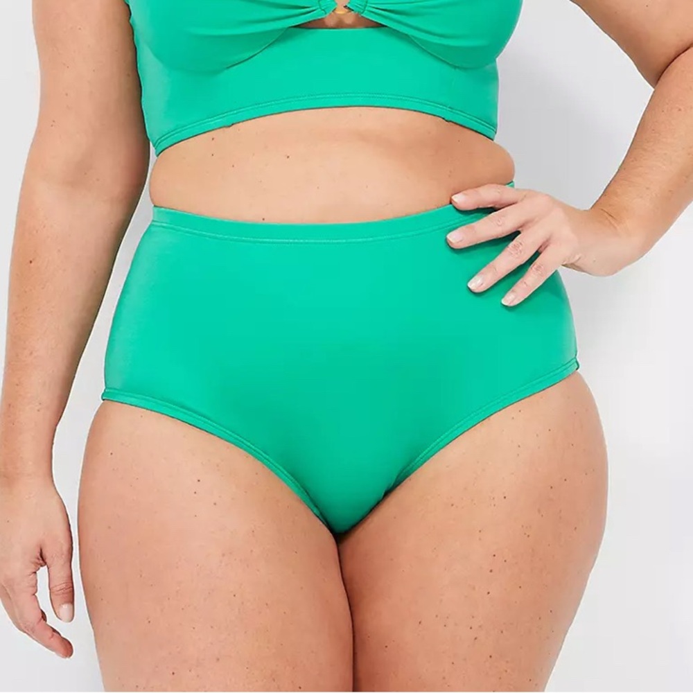 Lane Bryant emerald midi swim brief, size 28